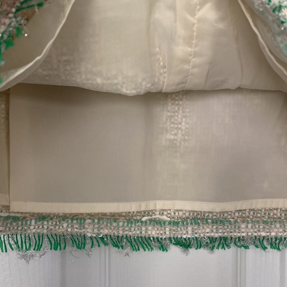 J. Crew Cream Glimmer Tweed Mini Skirt Size 0 - Picture 8 of 10